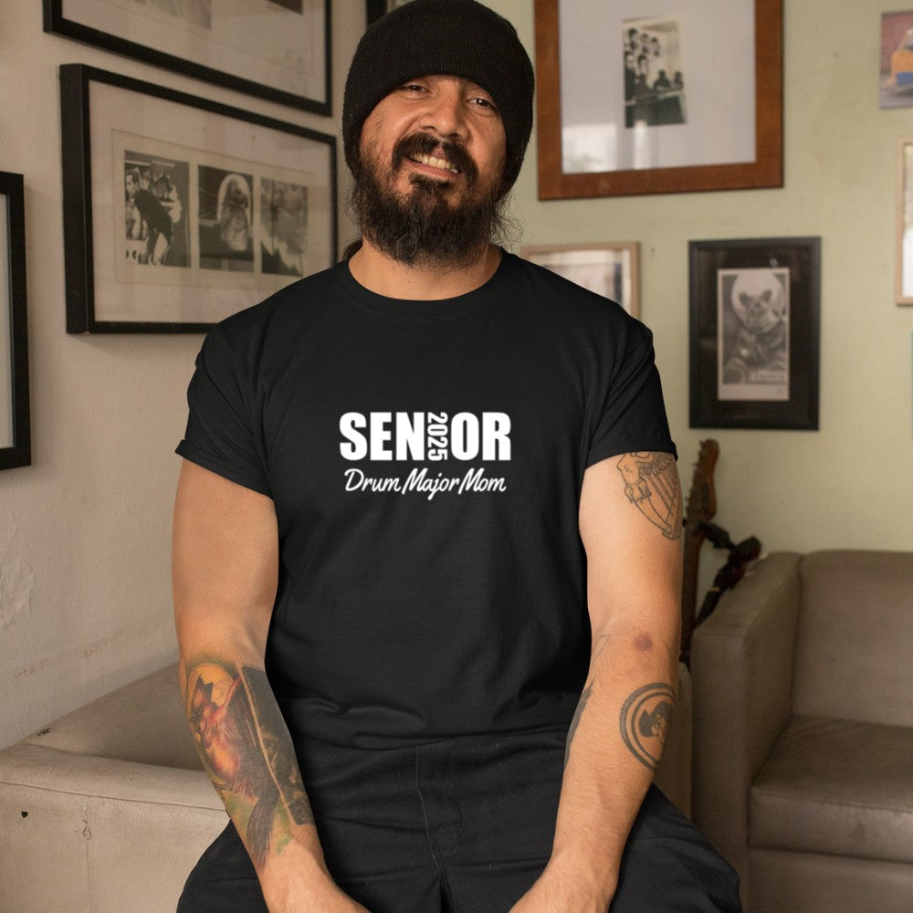 2025 Senior Drum Major Mom 2025 Marching Band Parent Long Sleeve T-Shirt - Heart To Heart