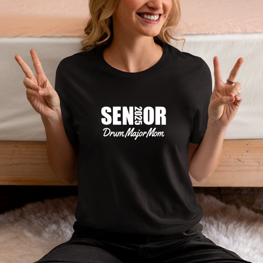 2025 Senior Drum Major Mom 2025 Marching Band Parent Long Sleeve T-Shirt - Heart To Heart