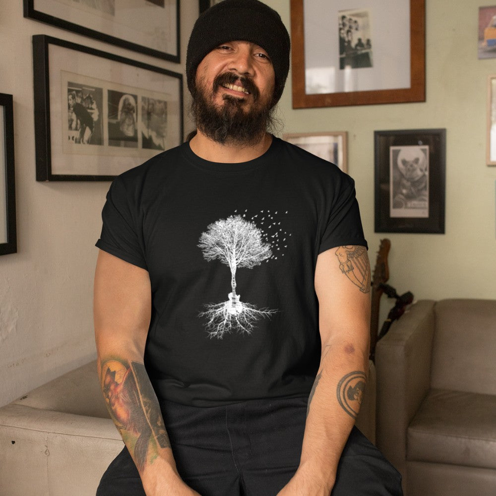 Acoustic Guitar Player Nature Tree, Birthday, Christmas Gift T-Shirt - Heart To Heart