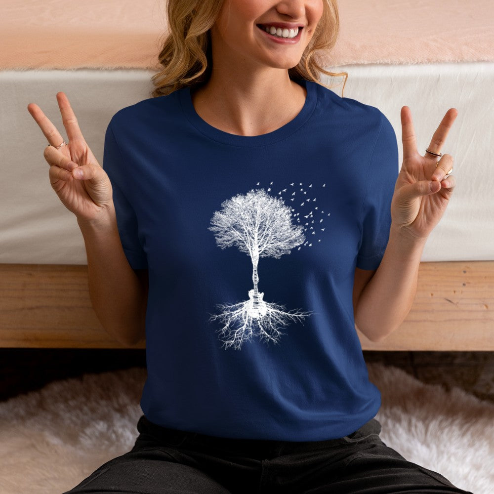 Acoustic Guitar Player Nature Tree, Birthday, Christmas Gift T-Shirt - Heart To Heart