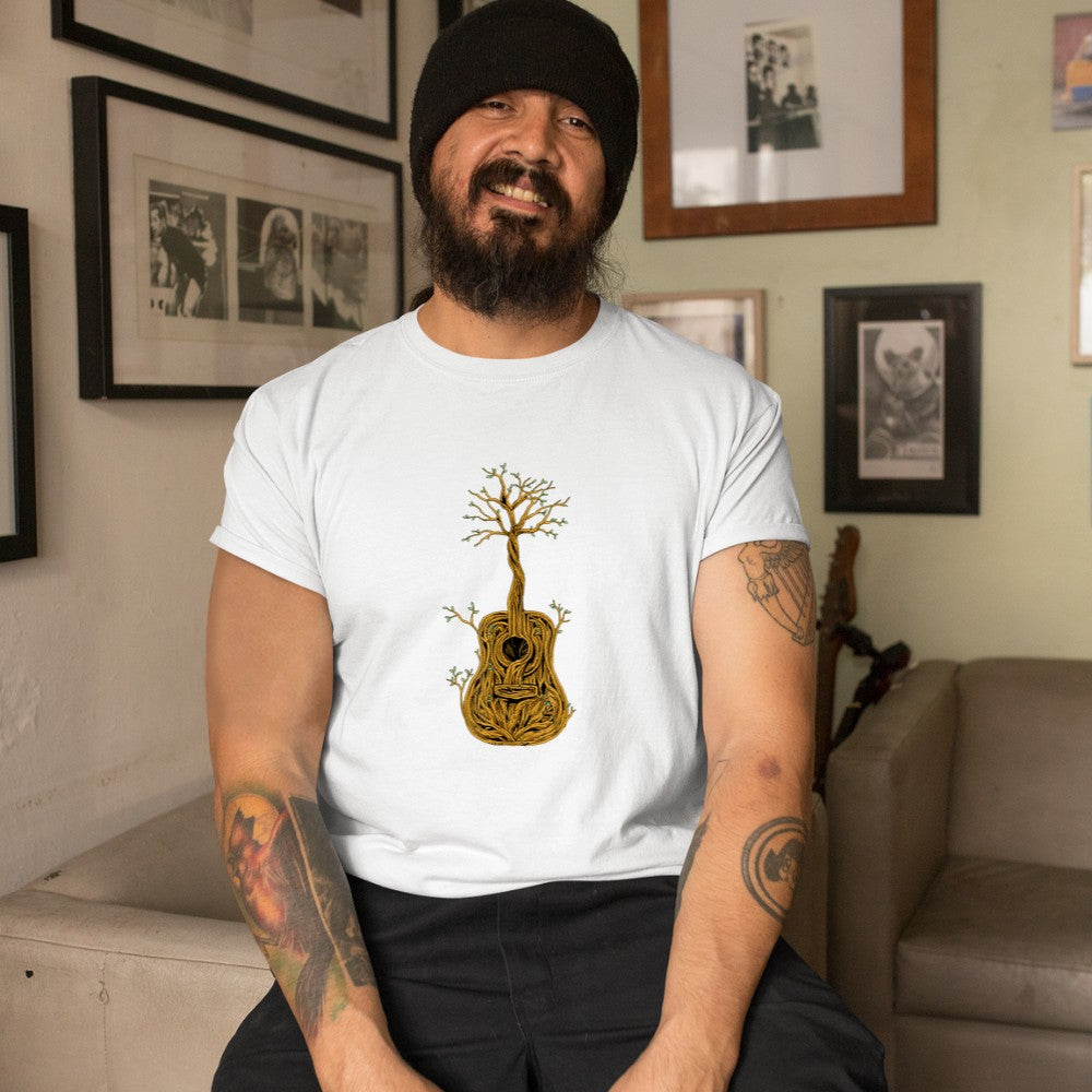 Acoustic Guitar Tree of Life Guitar Player Guitarist T-Shirt - Heart To Heart