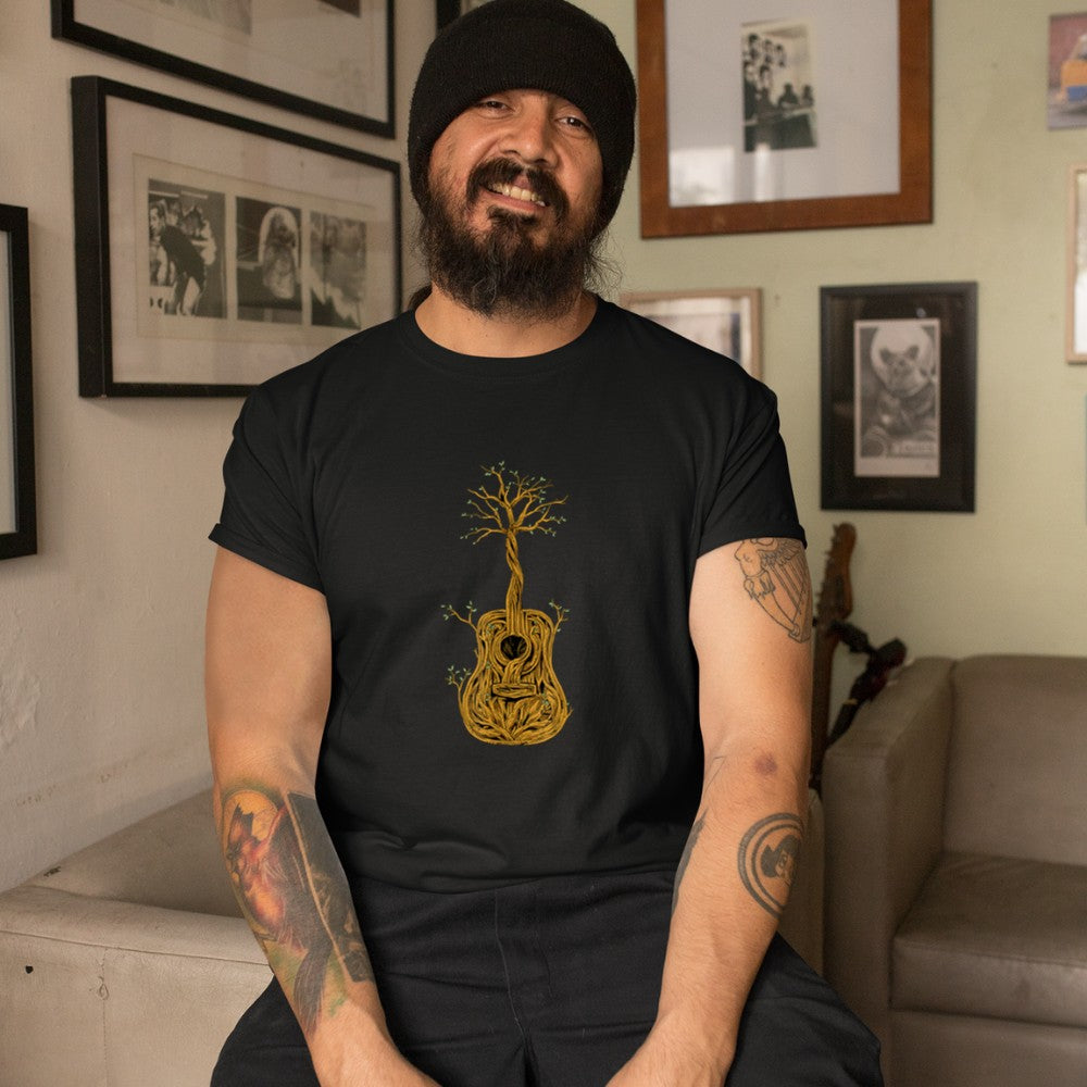 Acoustic Guitar Tree of Life Guitar Player Guitarist T-Shirt - Heart To Heart