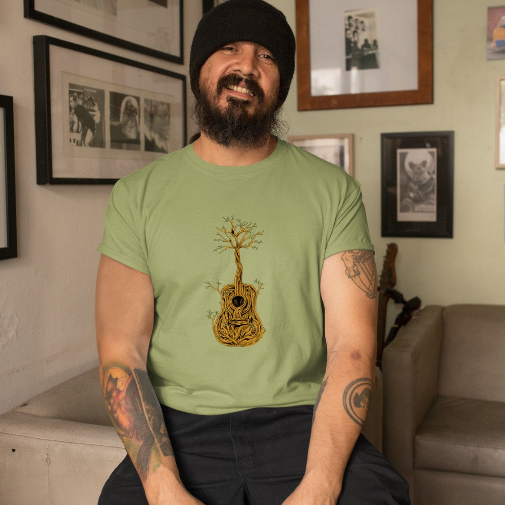 Acoustic Guitar Tree of Life Guitar Player Guitarist T-Shirt - Heart To Heart