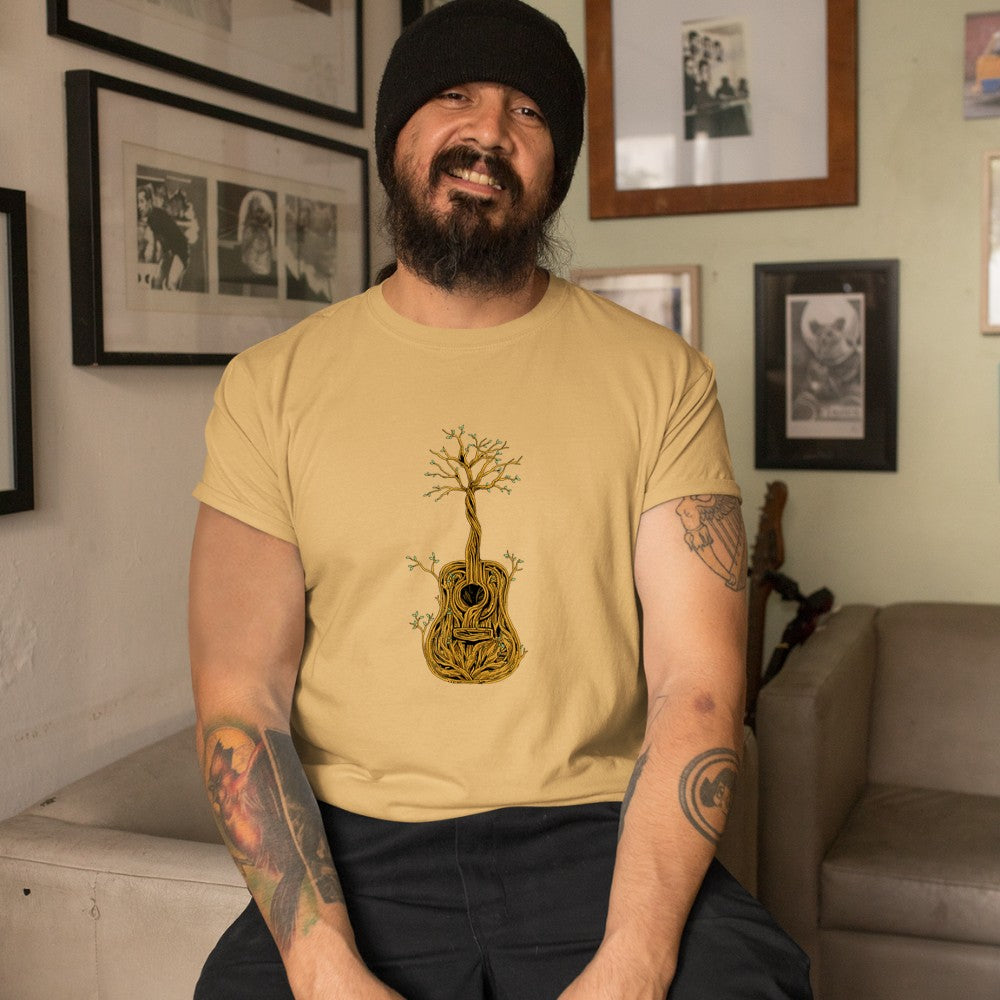 Acoustic Guitar Tree of Life Guitar Player Guitarist T-Shirt - Heart To Heart