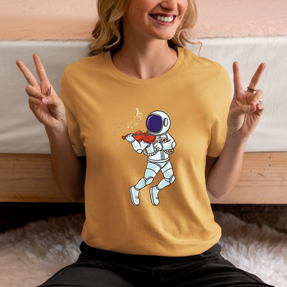 Astronaut Playing Violin T-Shirt - Heart To Heart