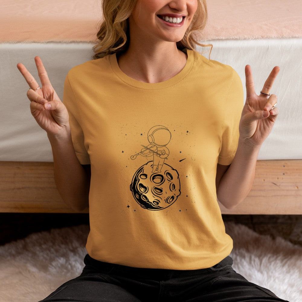 Astronaut Violin Moon Space Concert Musican Music Violin Tank Top T-Shirt - Heart To Heart