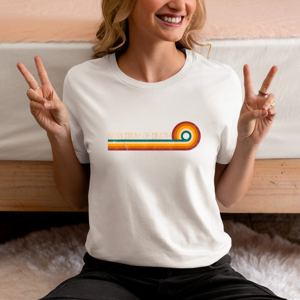 Bass Drum of Death Retro Stripes Musician Vintage T-Shirt - Heart To Heart