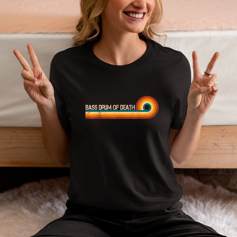 Bass Drum of Death Retro Stripes Musician Vintage T-Shirt - Heart To Heart