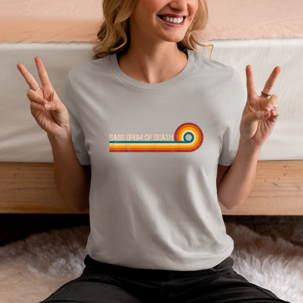 Bass Drum of Death Retro Stripes Musician Vintage T-Shirt - Heart To Heart