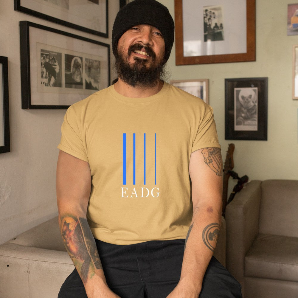 Bass Guitarist Bass Guitar Player 4 String Blue EADG T-Shirt - Heart To Heart