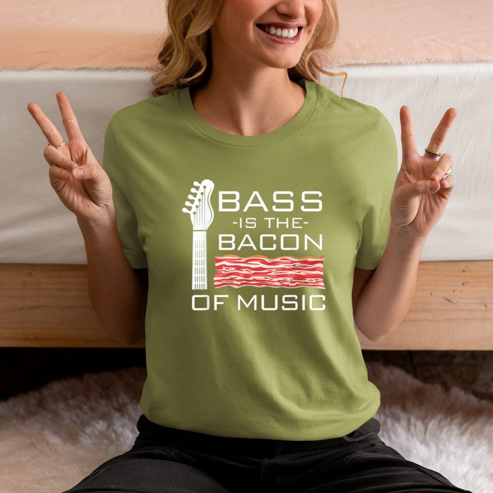 Bass Is The Bacon Of The Music Bass Guitar T-Shirt - Heart To Heart