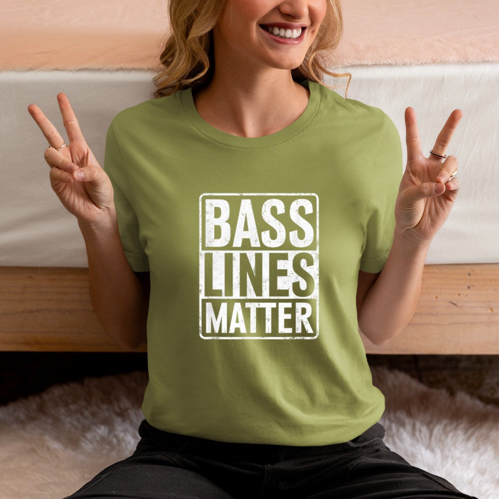 Bass Lines Matter Bass Guitar Player Bassist EDM T-Shirt - Heart To Heart