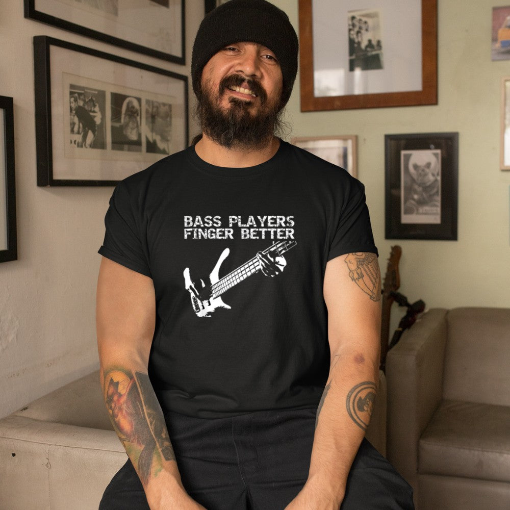 Bass Players Finger Better Guitar T-Shirt - Heart To Heart