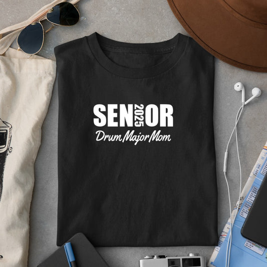 2025 Senior Drum Major Mom 2025 Marching Band Parent Long Sleeve T-Shirt - Heart To Heart