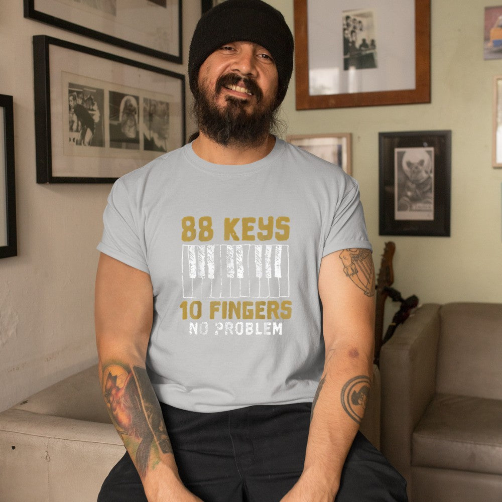 88 Keys 10 Fingers No Problem Piano Music Pianist Gift T-Shirt - Heart To Heart