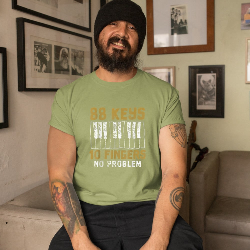 88 Keys 10 Fingers No Problem Piano Music Pianist Gift T-Shirt - Heart To Heart
