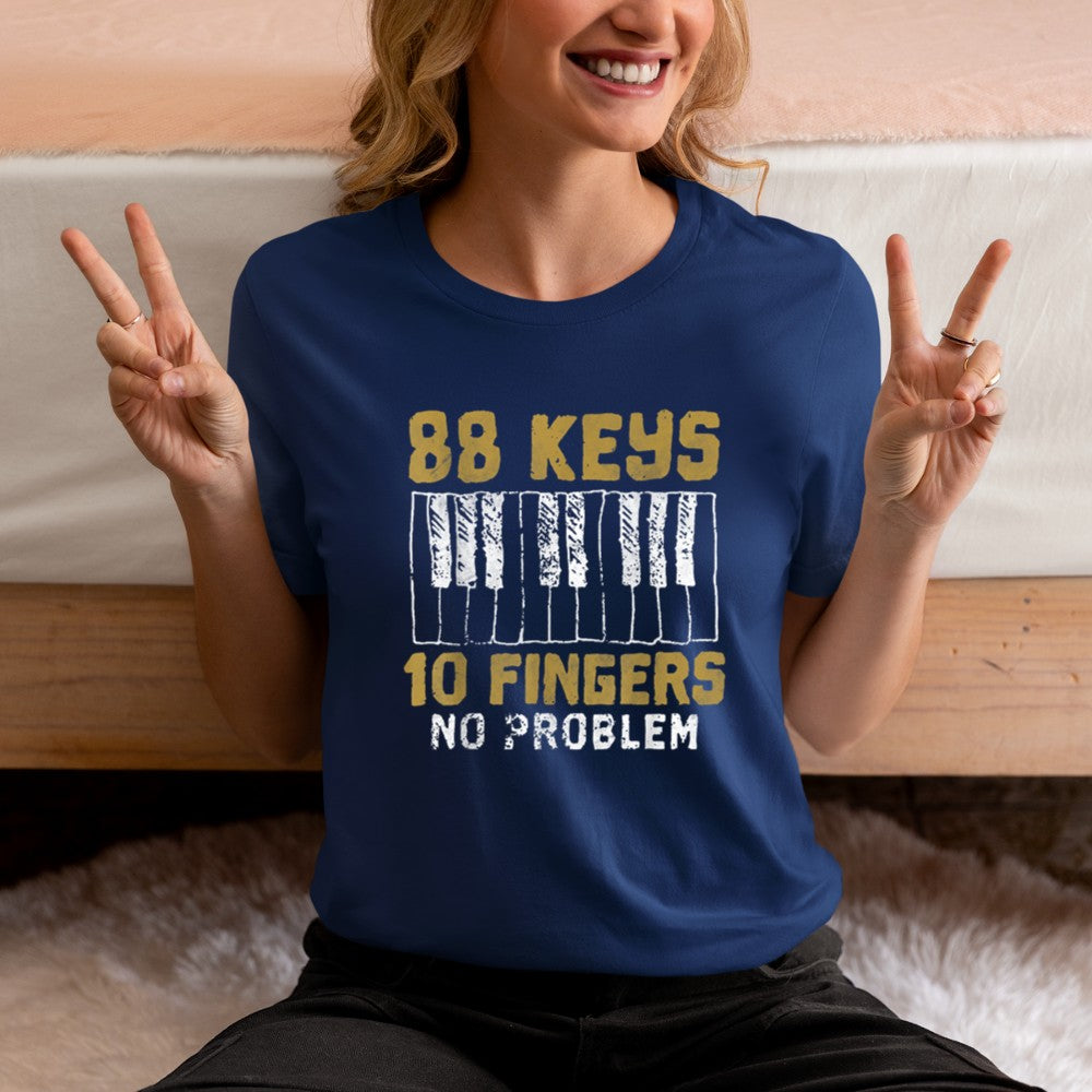 88 Keys 10 Fingers No Problem Piano Music Pianist Gift T-Shirt - Heart To Heart