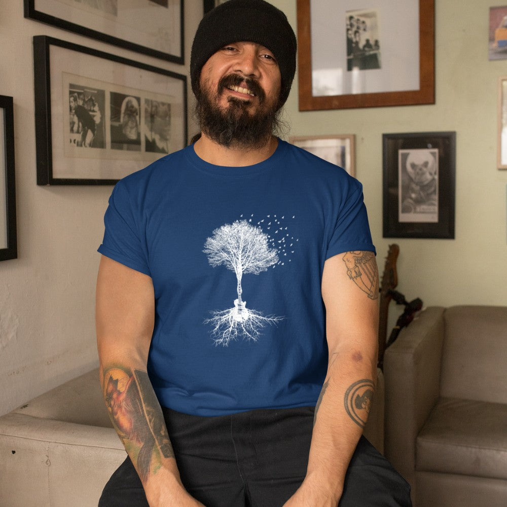Acoustic Guitar Player Nature Tree, Birthday, Christmas Gift T-Shirt - Heart To Heart