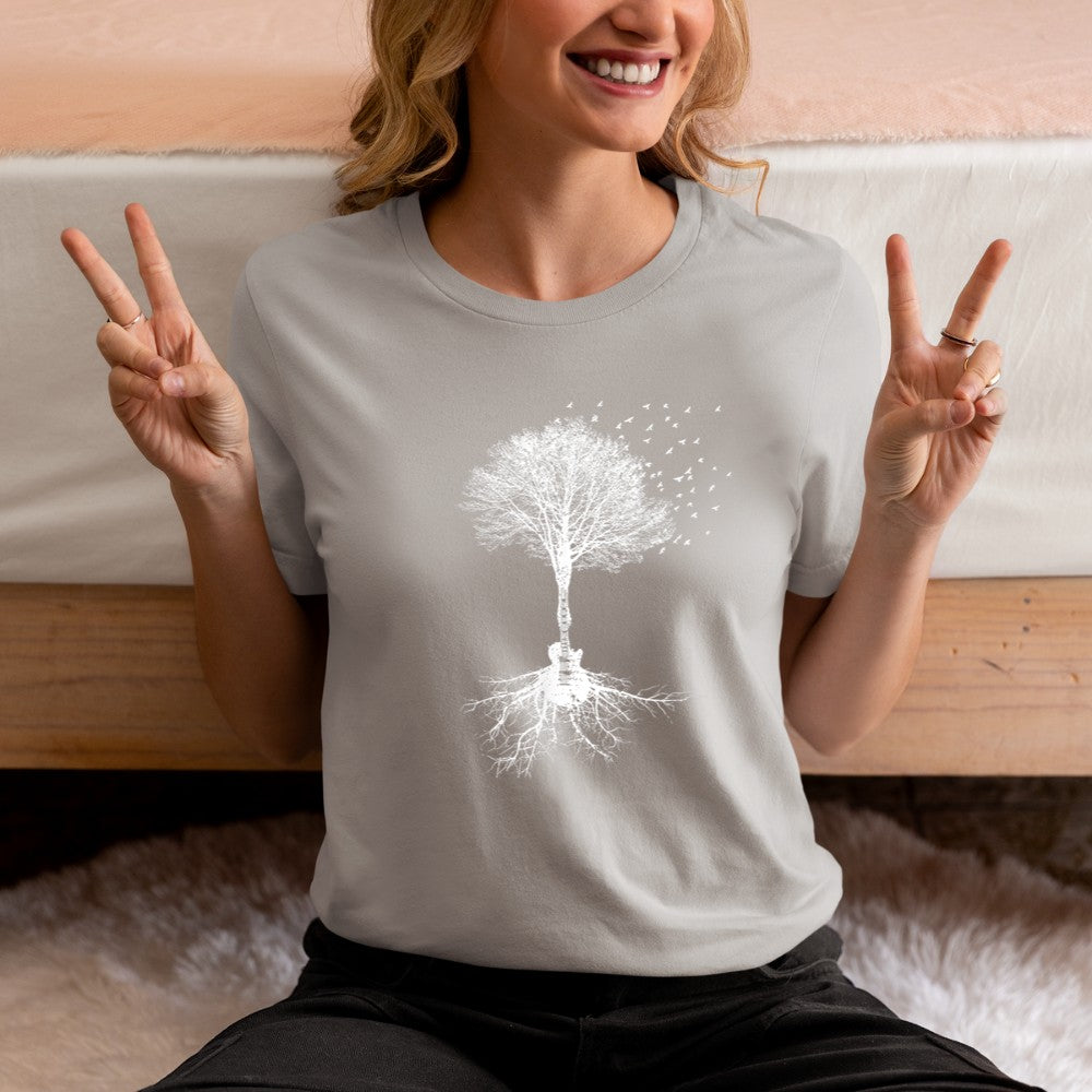 Acoustic Guitar Player Nature Tree, Birthday, Christmas Gift T-Shirt - Heart To Heart