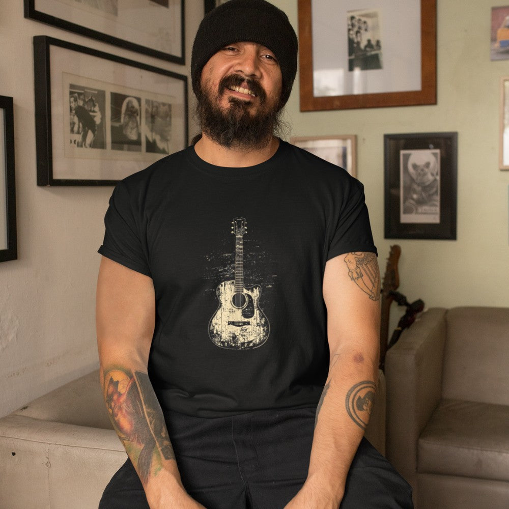 Acoustic Guitar Player Vintage Rock Graphic T-Shirt - Heart To Heart