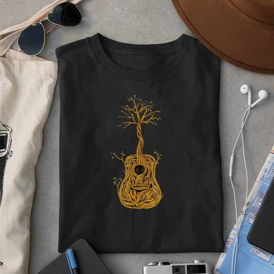 Acoustic Guitar Tree of Life Guitar Player Guitarist T-Shirt - Heart To Heart