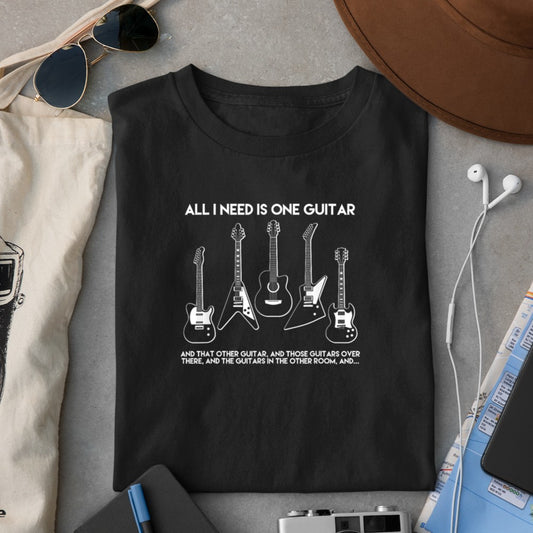 All I Need Is One Guitar Funny Vintage Guitars Collection T-Shirt - Heart To Heart