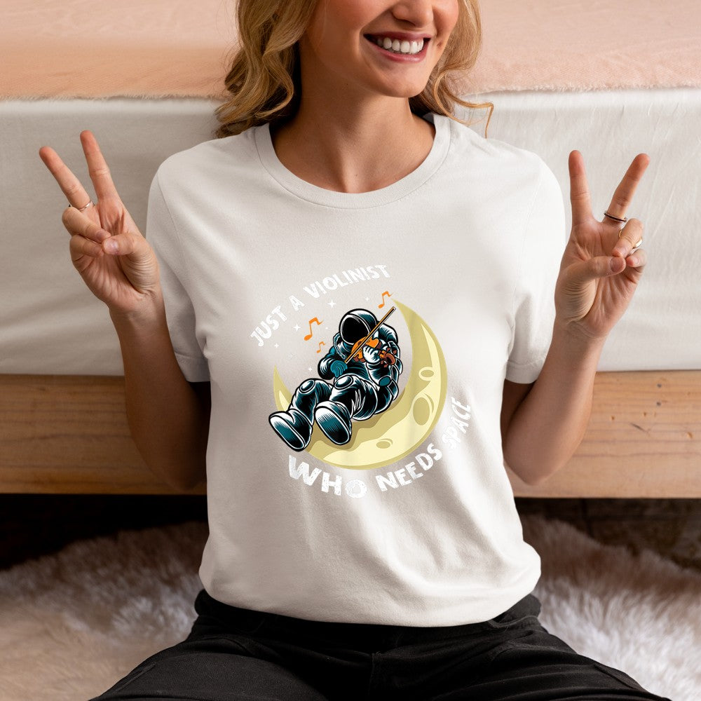 Astronaut Just A Violinist Who Needs Space Violin Player T-Shirt - Heart To Heart