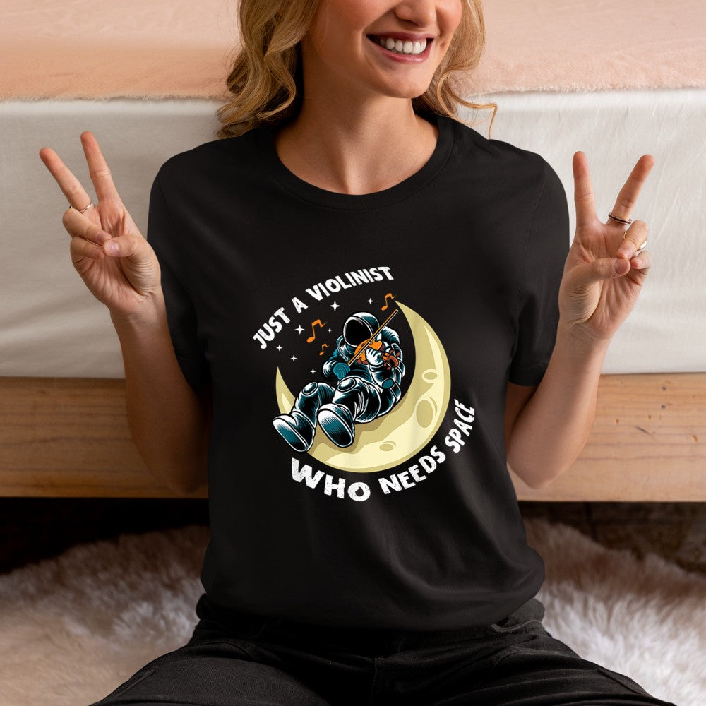 Astronaut Just A Violinist Who Needs Space Violin Player T-Shirt - Heart To Heart