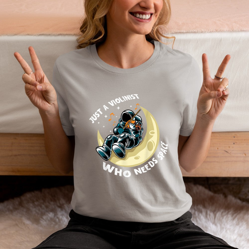 Astronaut Just A Violinist Who Needs Space Violin Player T-Shirt - Heart To Heart