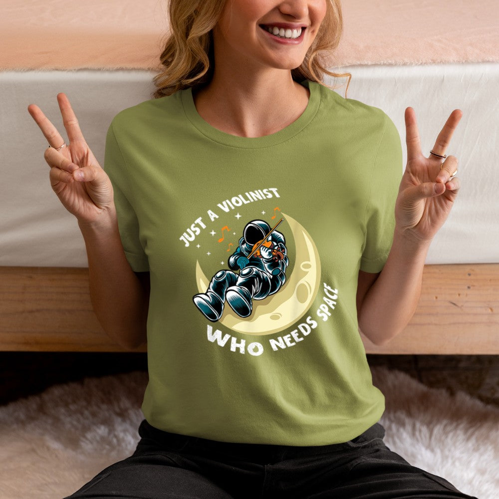 Astronaut Just A Violinist Who Needs Space Violin Player T-Shirt - Heart To Heart