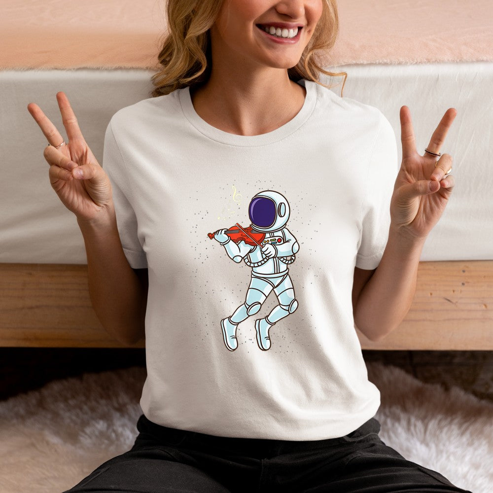 Astronaut Playing Violin T-Shirt - Heart To Heart
