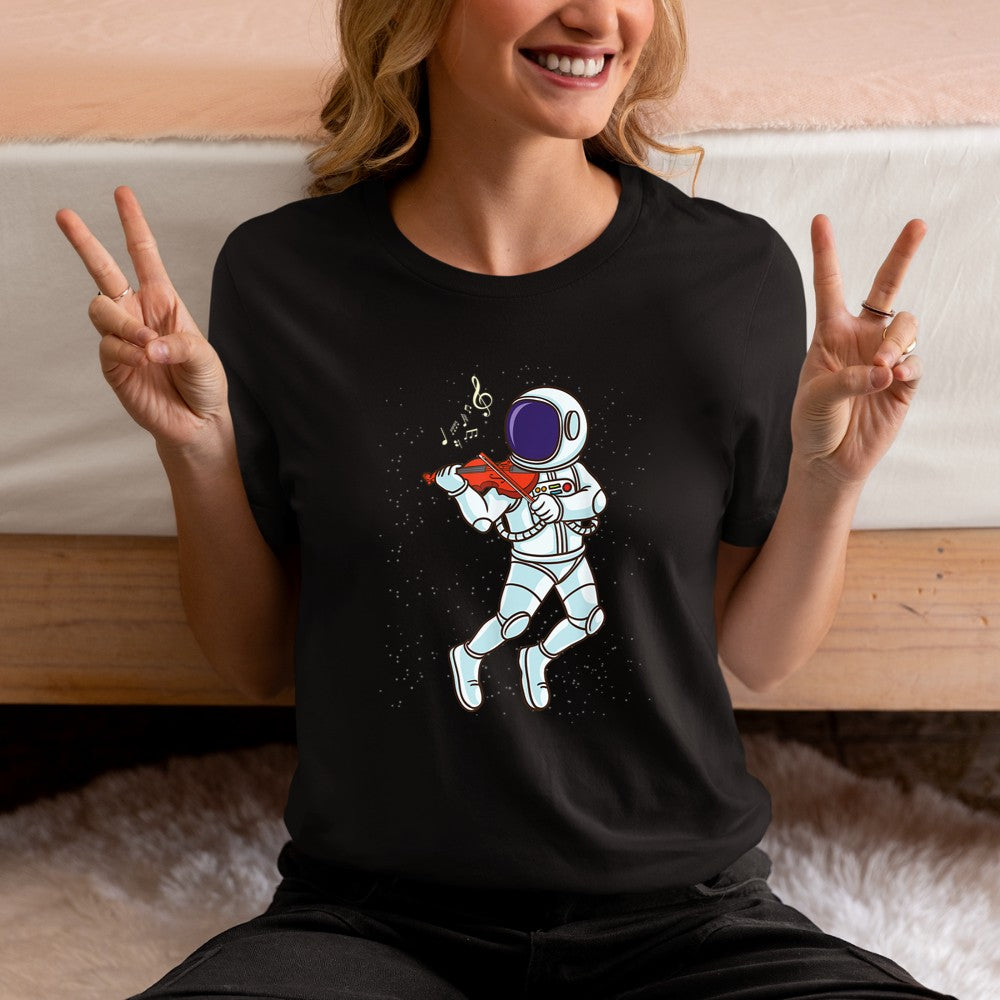Astronaut Playing Violin T-Shirt - Heart To Heart