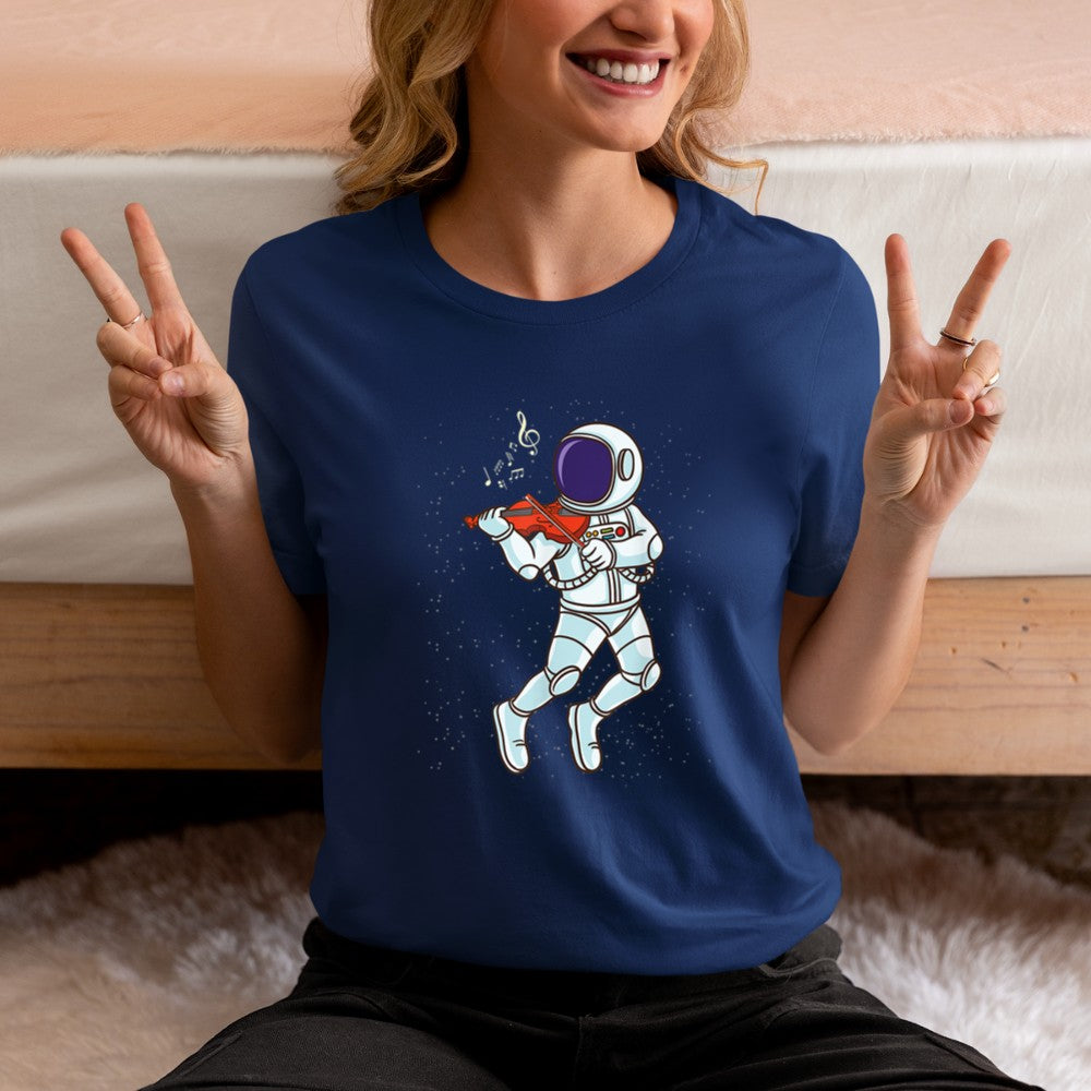 Astronaut Playing Violin T-Shirt - Heart To Heart
