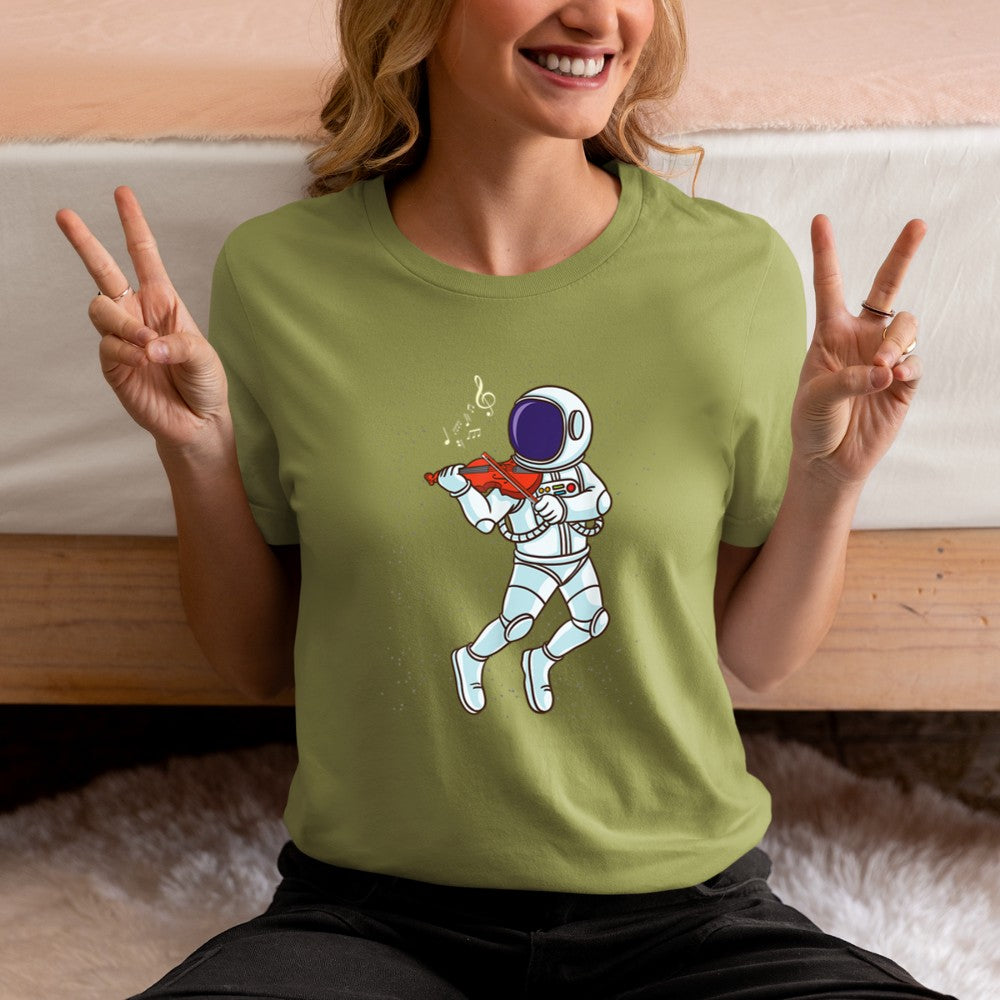 Astronaut Playing Violin T-Shirt - Heart To Heart