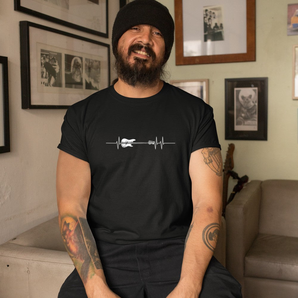 Bass Guitar T-Shirt - Heart To Heart
