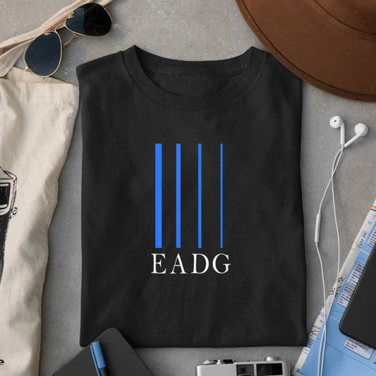 Bass Guitarist Bass Guitar Player 4 String Blue EADG T-Shirt - Heart To Heart