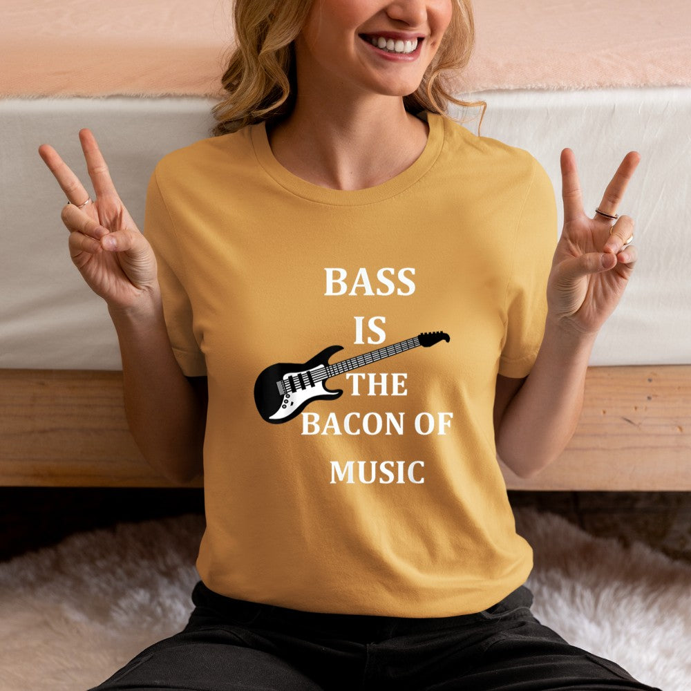 bass is the bacon of music t shirt bass players t shirt gift T-Shirt - Heart To Heart