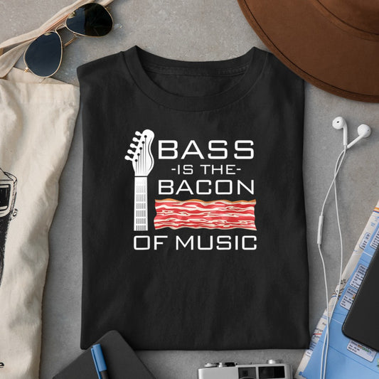 Bass Is The Bacon Of The Music Bass Guitar T-Shirt - Heart To Heart
