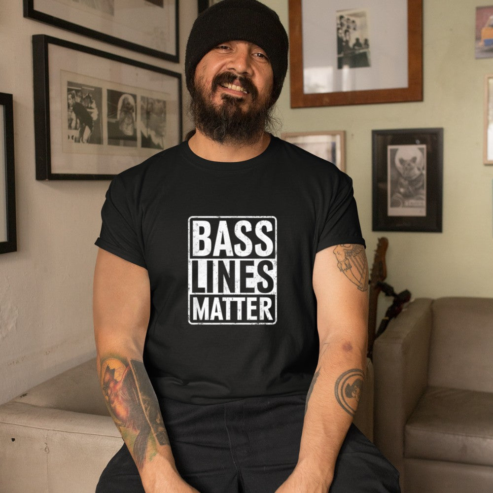 Bass Lines Matter Bass Guitar Player Bassist EDM T-Shirt - Heart To Heart