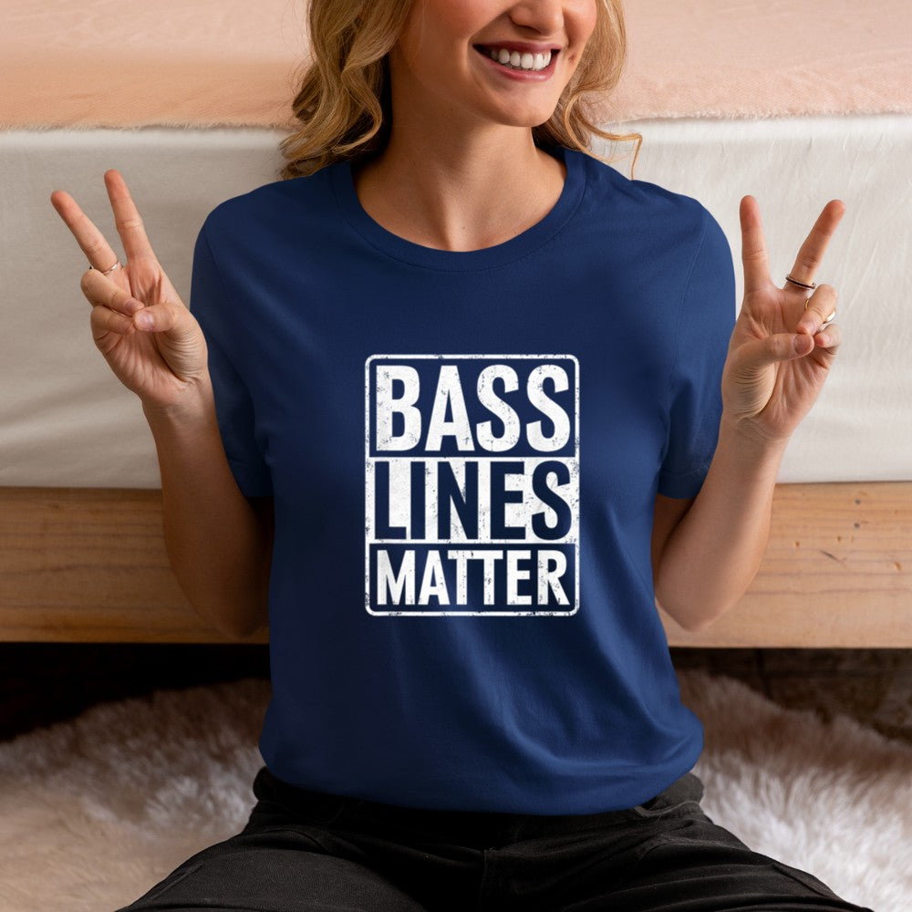 Bass Lines Matter Bass Guitar Player Bassist EDM T-Shirt - Heart To Heart