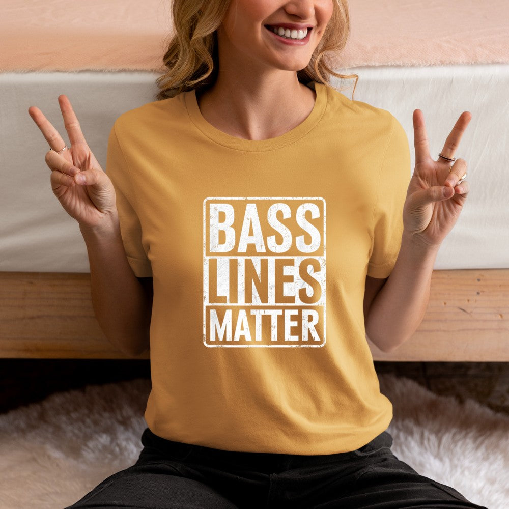 Bass Lines Matter Bass Guitar Player Bassist EDM T-Shirt - Heart To Heart