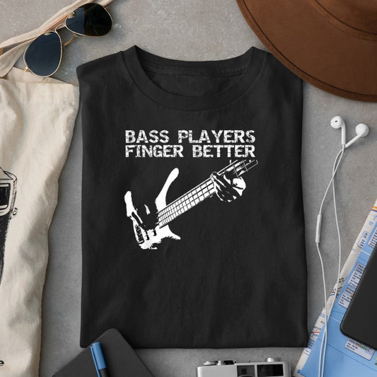 Bass Players Finger Better Guitar T-Shirt - Heart To Heart